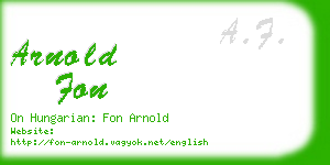 arnold fon business card
